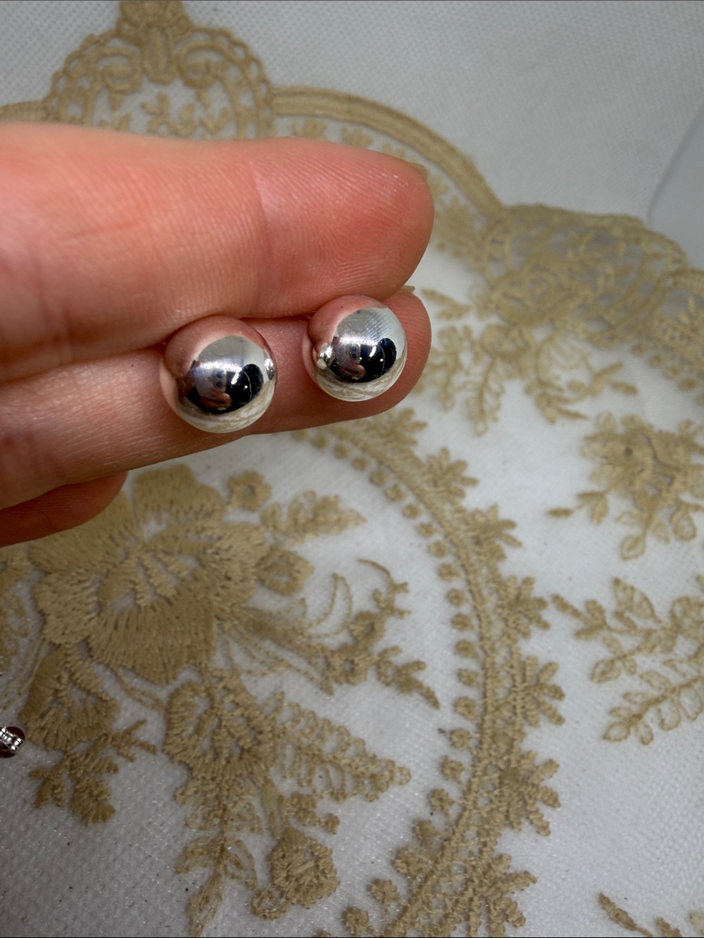 925 Sterling Silver 10mm Mirror Ball Stud Earrings Chromecore Statement - Picture 2 of 9